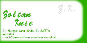 zoltan knie business card